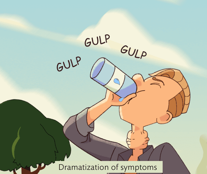 Man drinking lots of fluids before meals